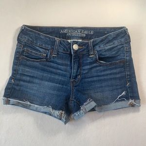American eagle super stretch shortie Jean shorts